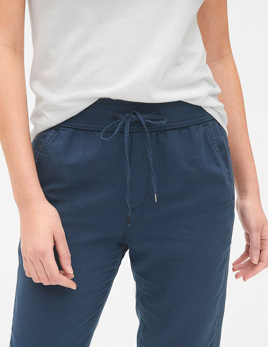 gap drawstring joggers in linen