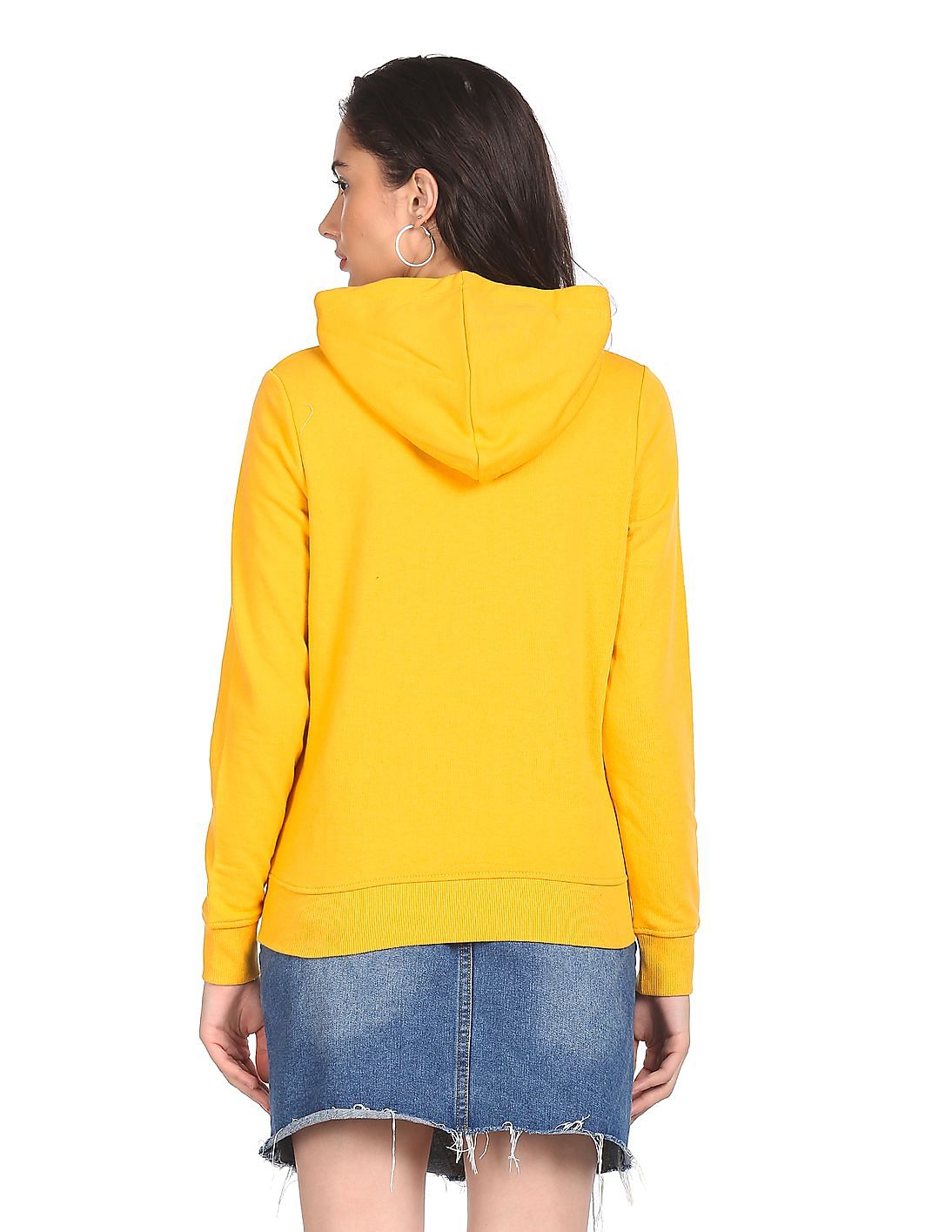 Yellow tommy hilfiger hoodie on sale women's