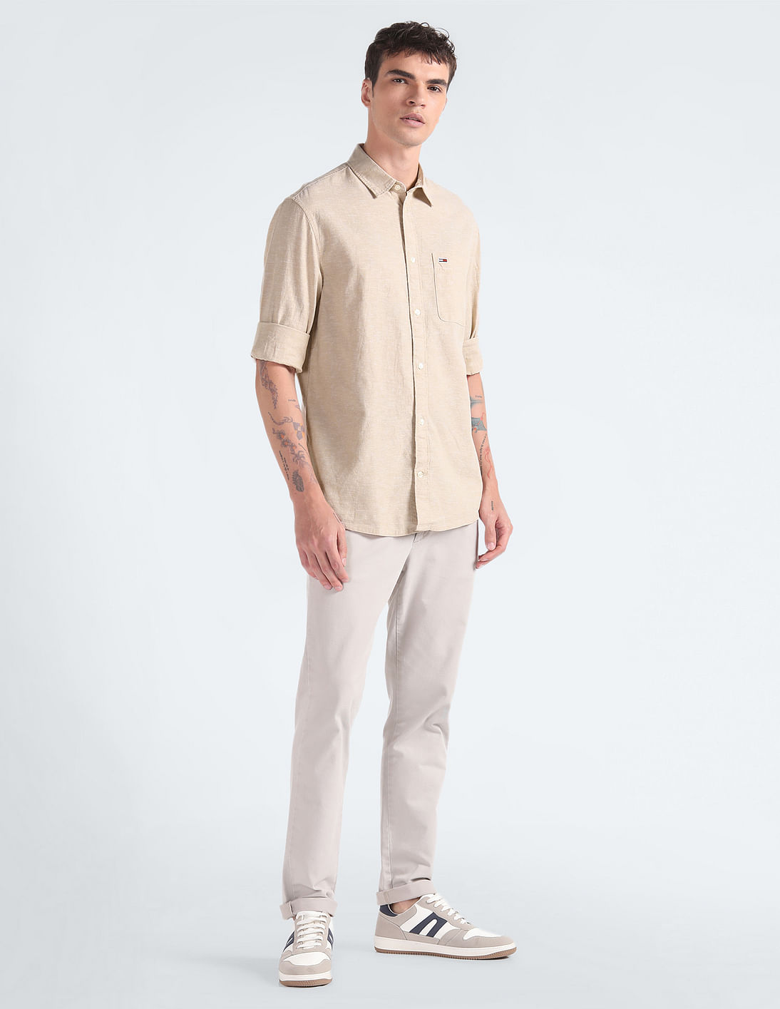 Buy Tommy Hilfiger Chest Pocket Cotton Linen Shirt - NNNOW.com