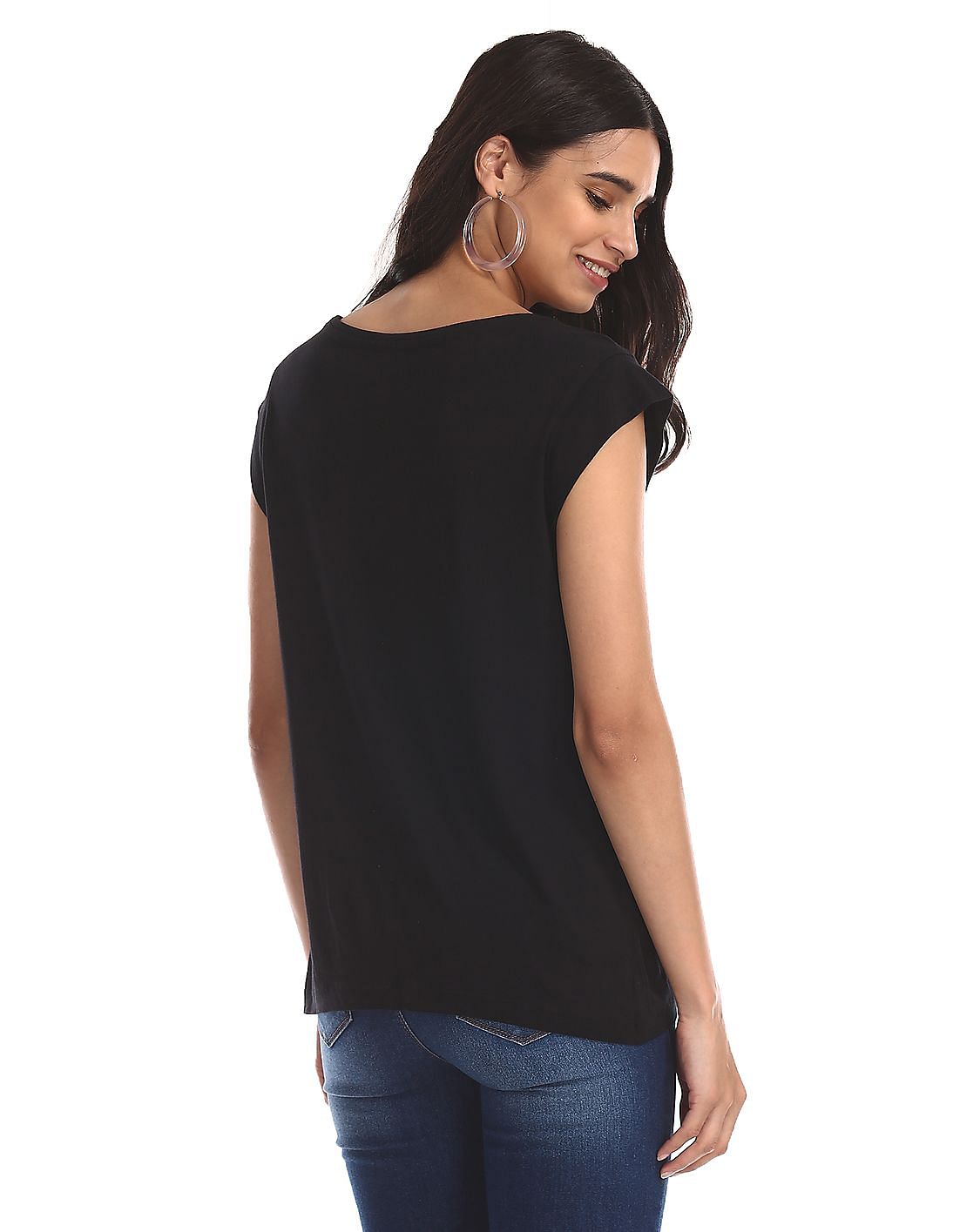 Buy Fun Logo LV Women T Shirt Black 2X-Large Online at desertcartINDIA