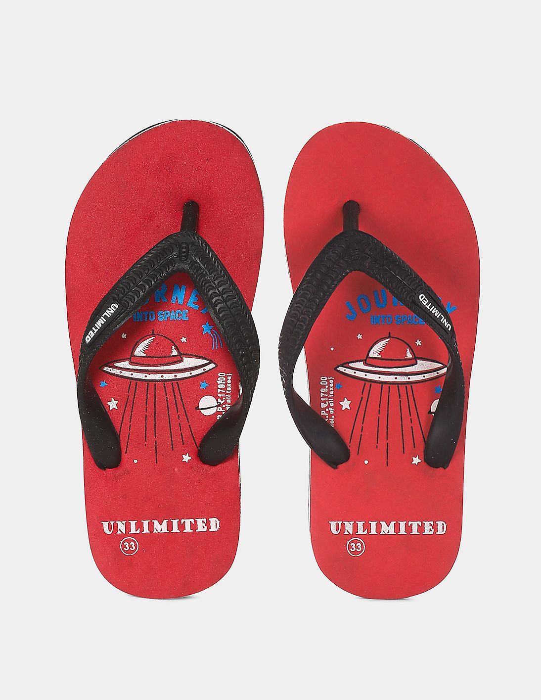 boys red flip flops