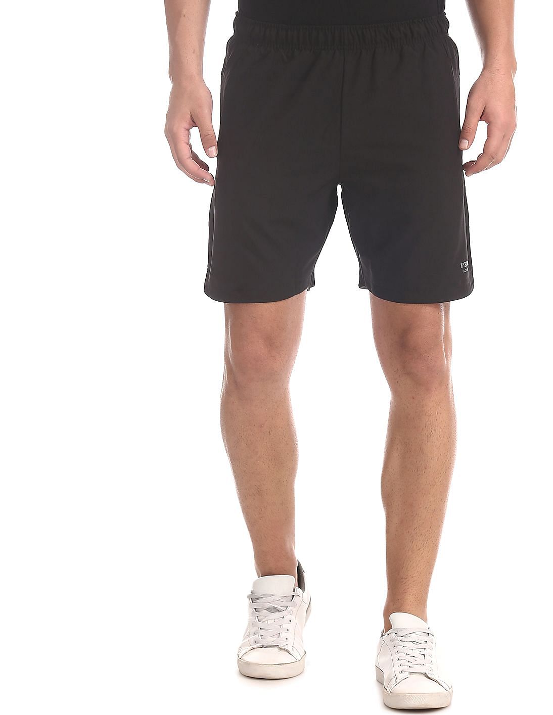 Buy Men Black Drawstring Waist Active Shorts online at NNNOW.com