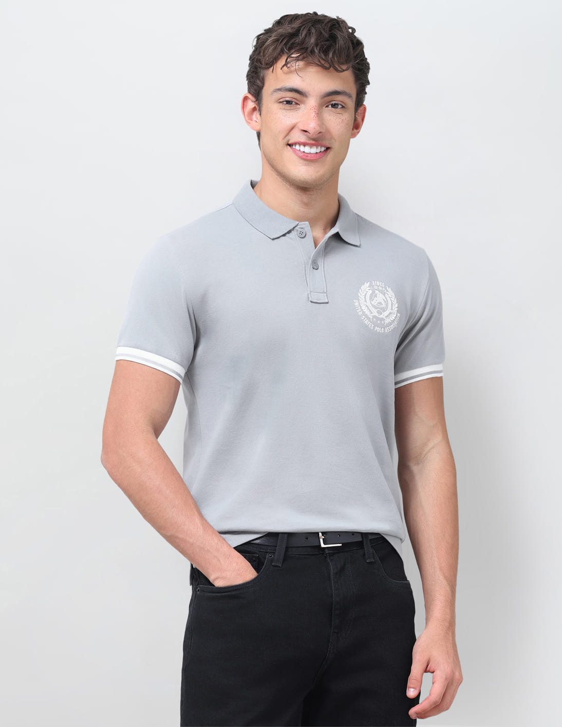Buy U.S. Polo Assn. Denim Co. Solid Slim Fit Polo Shirt - NNNOW.com