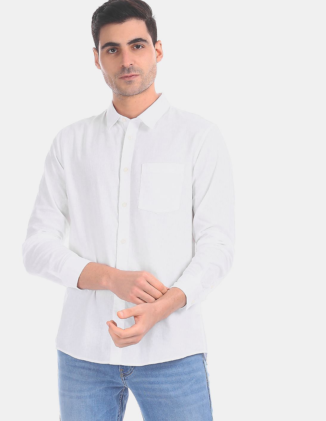 Buy Calvin Klein Men White Slim Fit Long Sleeve Casual Shirt - NNNOW.com