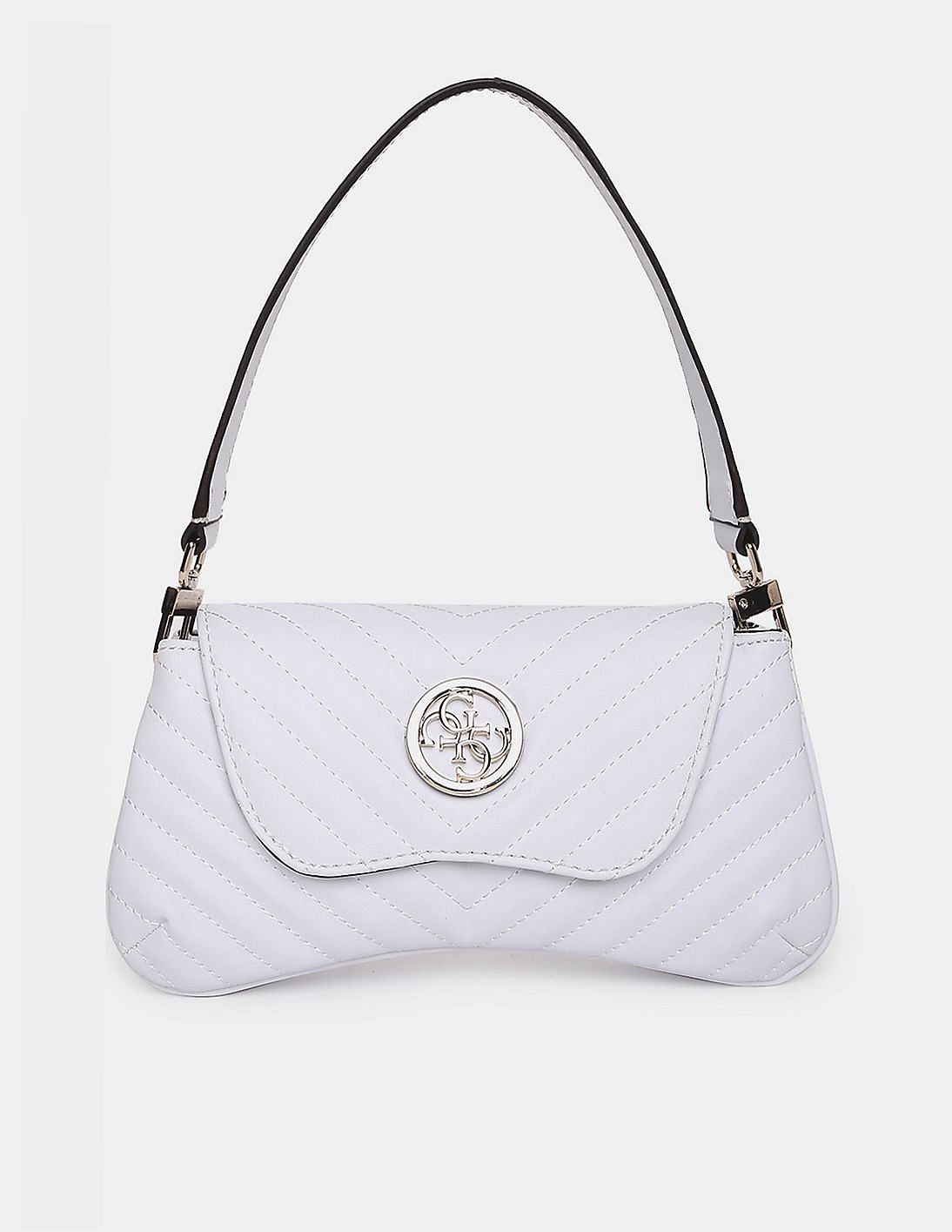 Original Guess Blakely Quilted Top Handle Women's Crossbody Bag - White