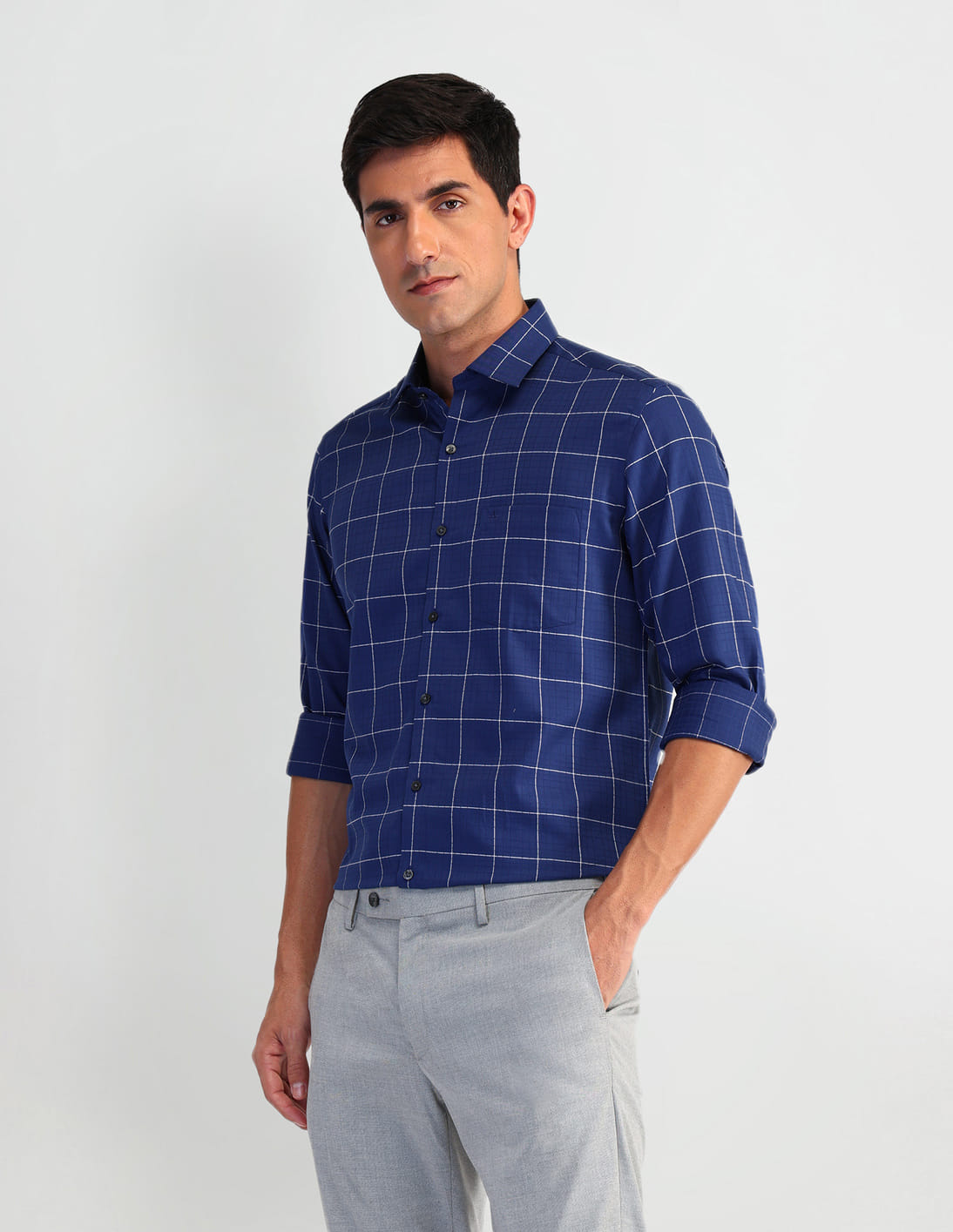 Buy Arrow Manhattan Slim Fit Windowpane Check Shirt - NNNOW.com