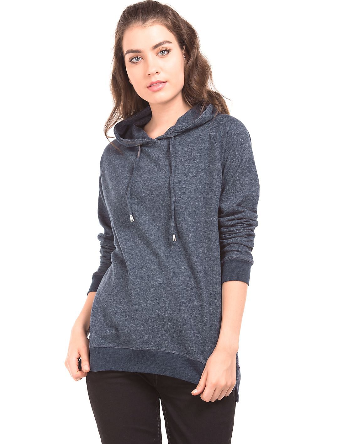 Buy U.S. Polo Assn. Women Heathered Hooded Sweatshirt - NNNOW.com