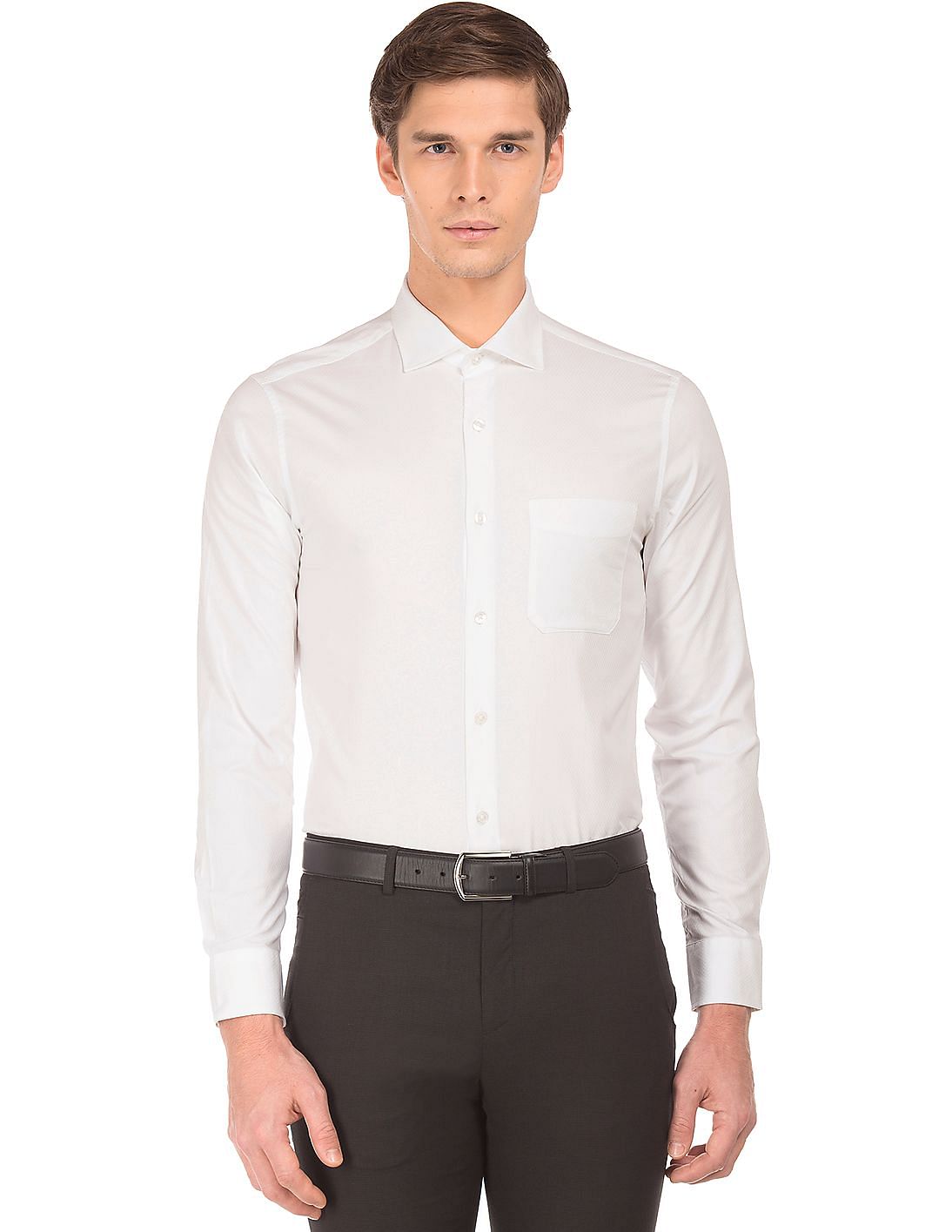 Buy USPA Tailored Men Cutaway Collar French Placket Shirt - NNNOW.com