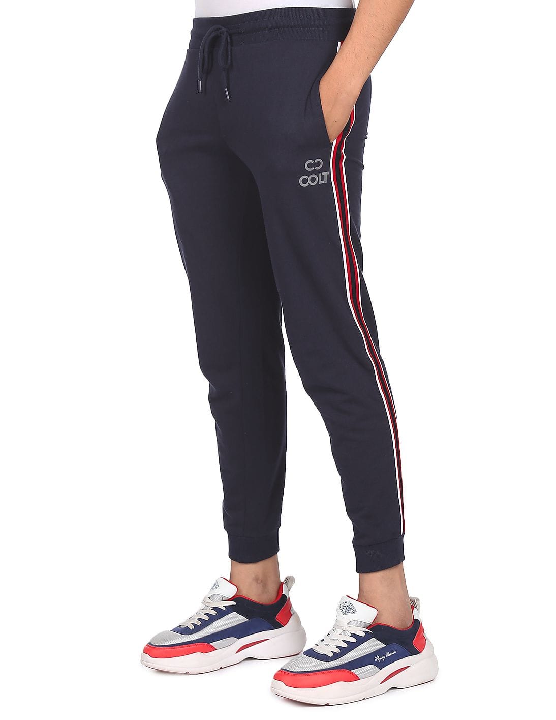 Buy Colt Men Navy Mid Rise Solid Track 