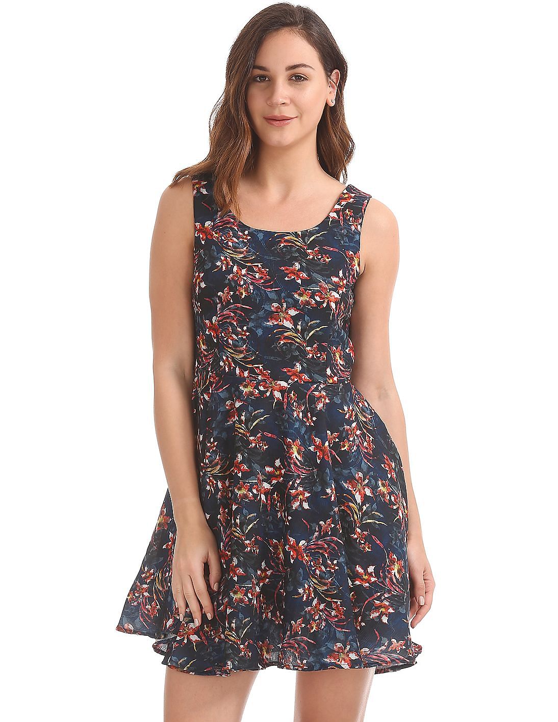 Buy Elle Studio Floral Print Fit And Flare Dress - NNNOW.com