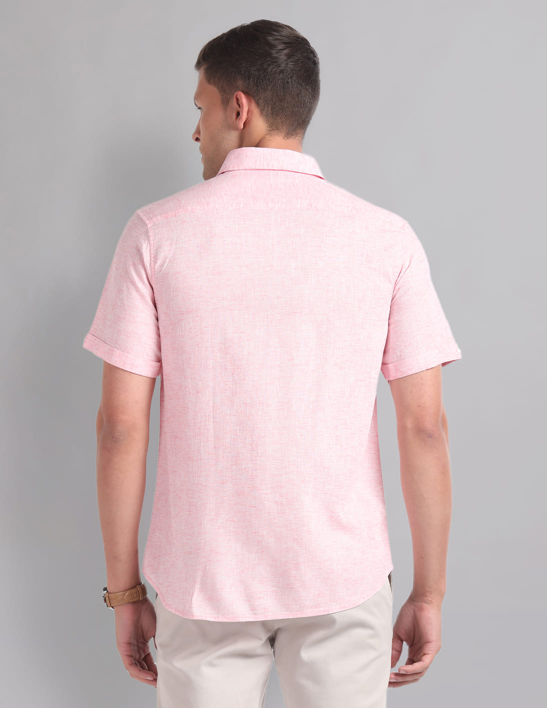 Buy AD by Arvind Cotton Linen Heathered Shirt - NNNOW.com