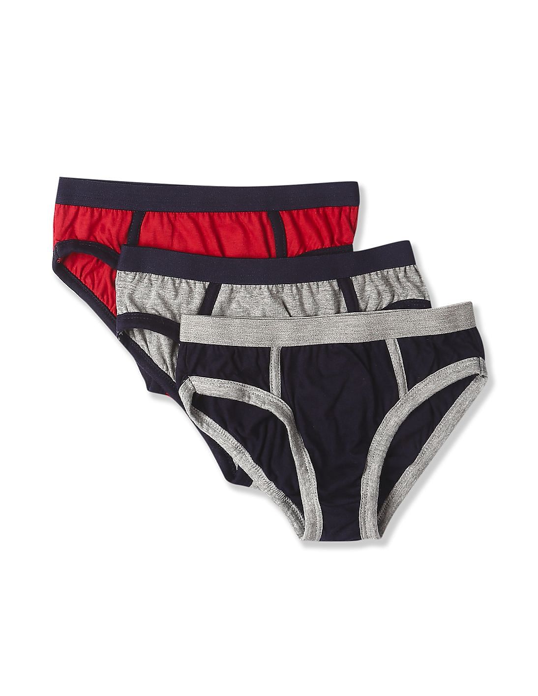 Buy Boys Assorted Boys Solid Briefs - Pack Of 3 online at NNNOW.com