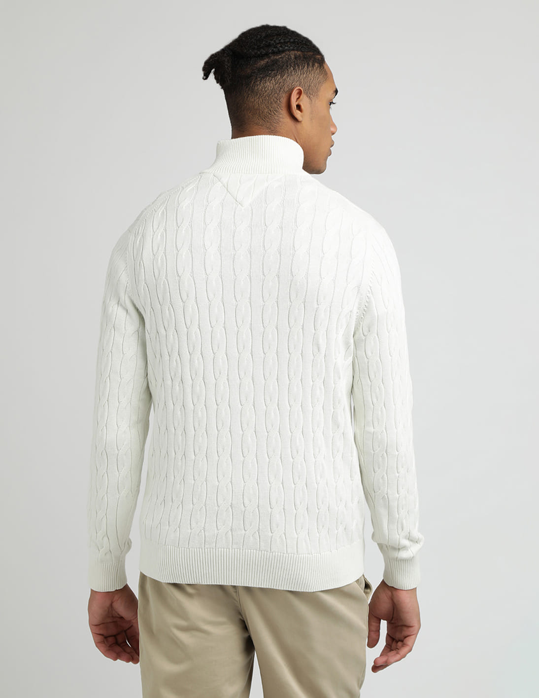 Buy Tommy Hilfiger Classic Cotton Cable Zip Mock Sweatshirt
