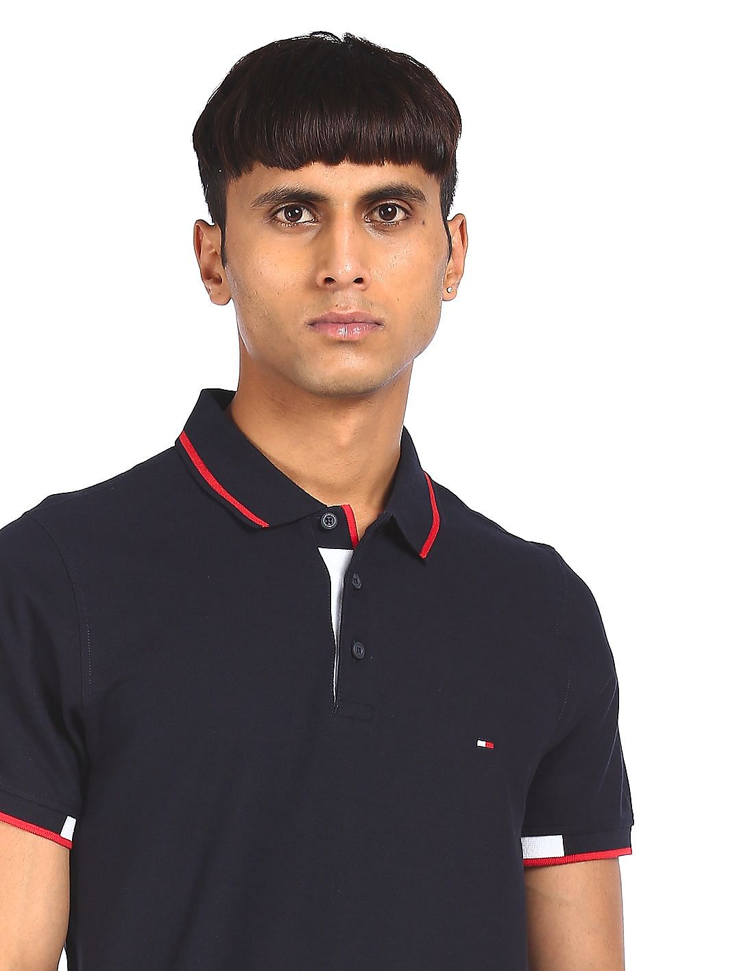 Buy Tommy Hilfiger Men Navy Slim Fit Tipped Polo Shirt - NNNOW.com