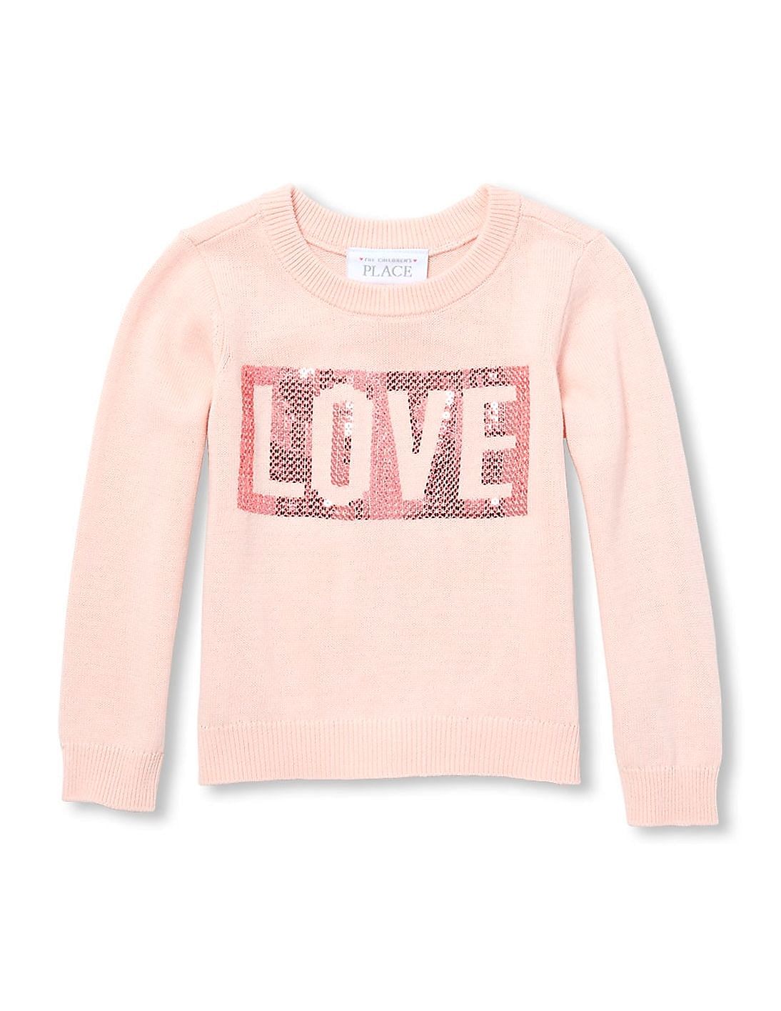 Buy The Children's Place Girls Pink Sequinned Knit Sweater - NNNOW.com