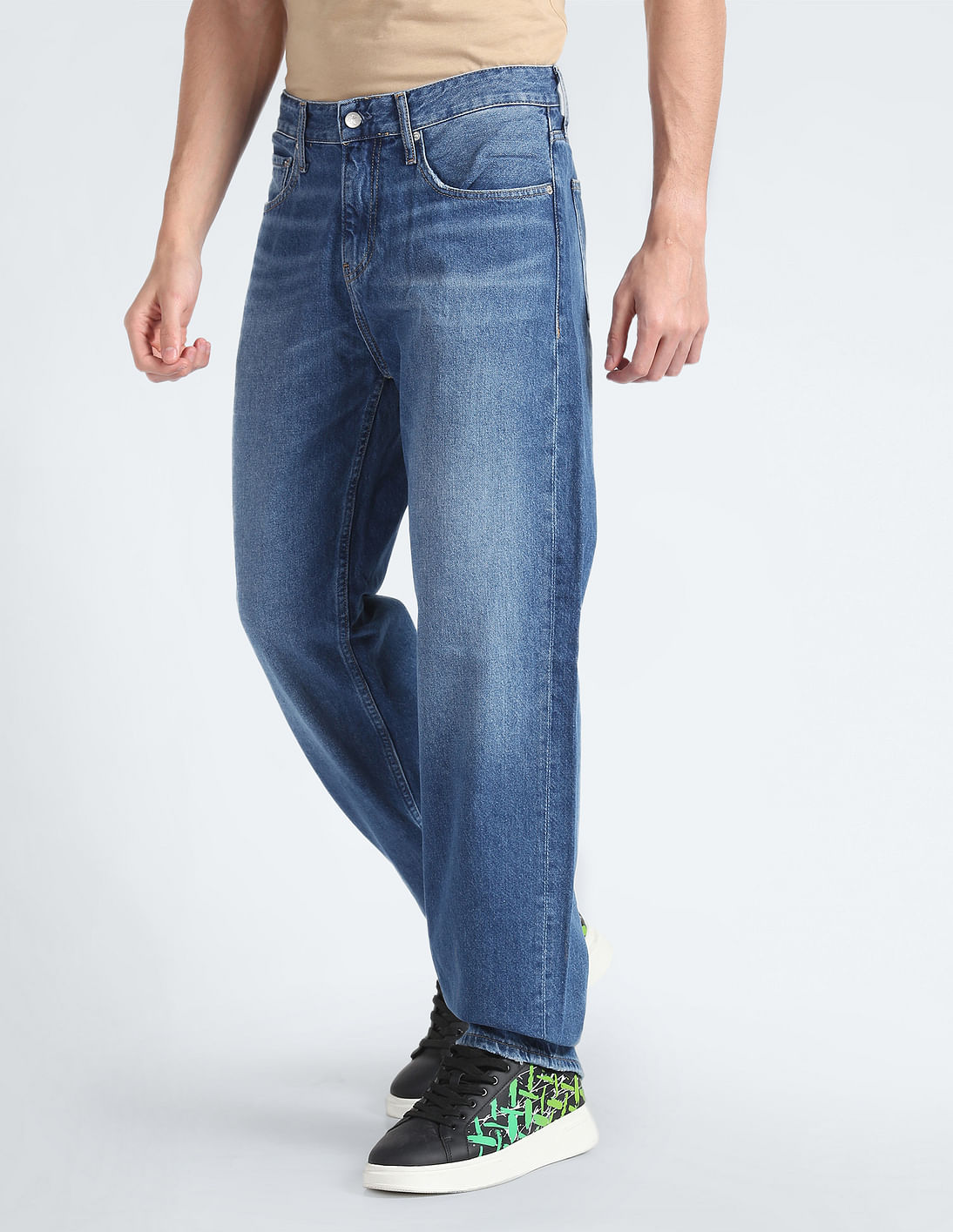 Buy Calvin Klein Stone Wash 90s Straight Fit Jeans - NNNOW.com