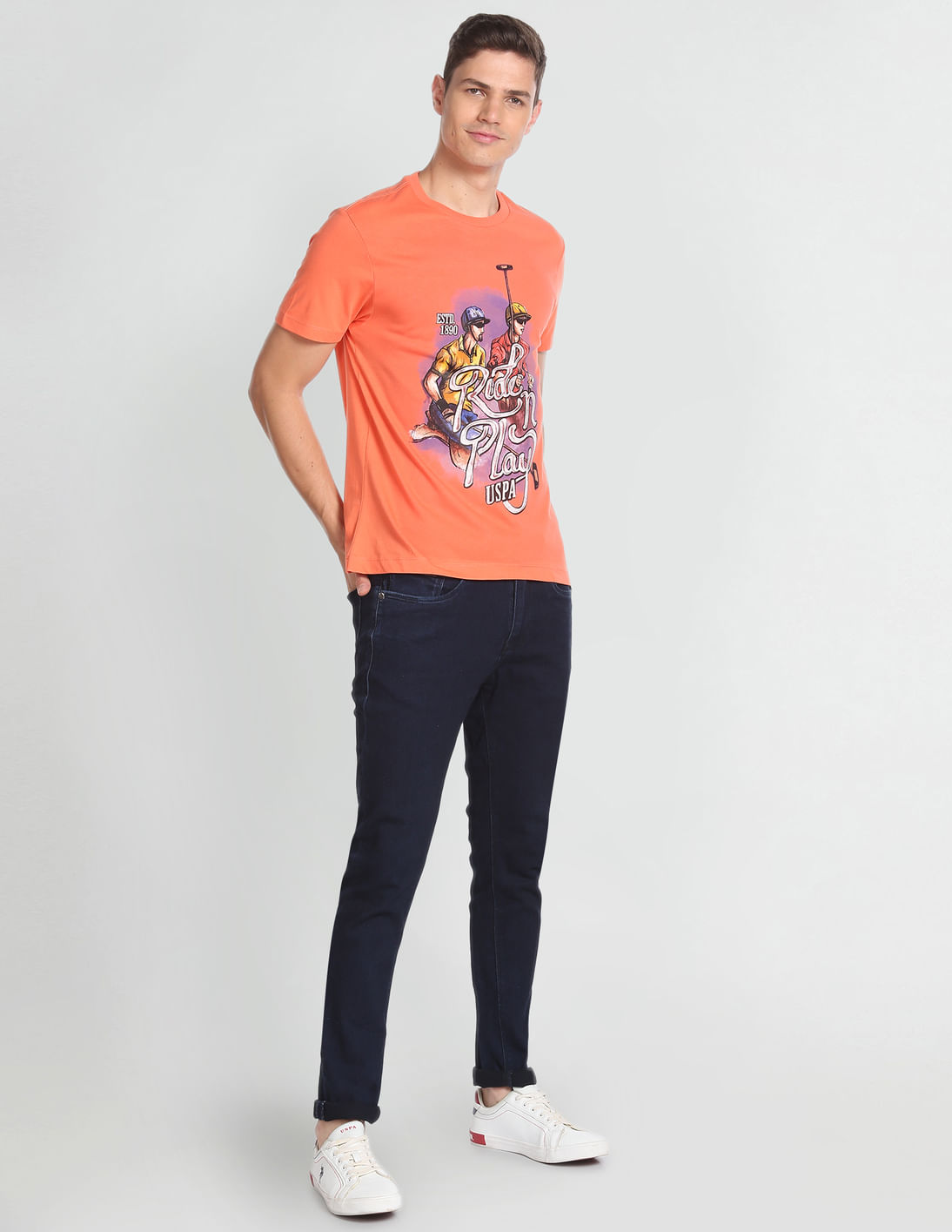 Buy U.S. Polo Assn. Crew Neck Graphic Print T-Shirt - NNNOW.com