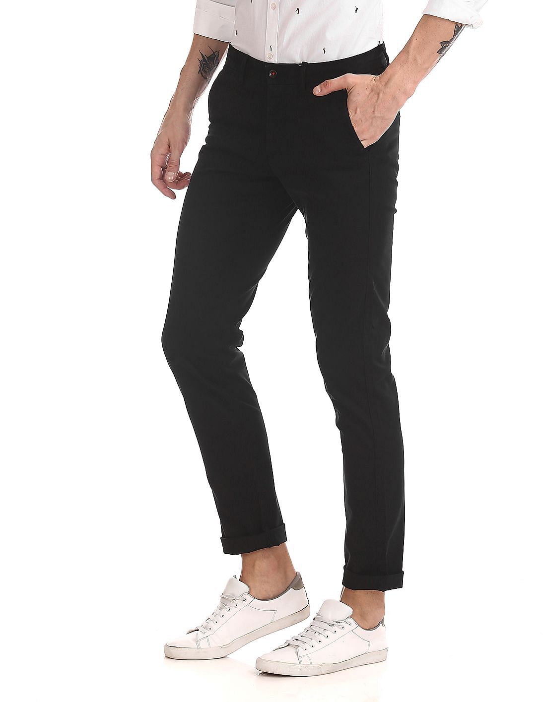 Buy ARROW SPORT Mens 4 Pocket Slub Trousers (Chrysler Fit) | Shoppers Stop