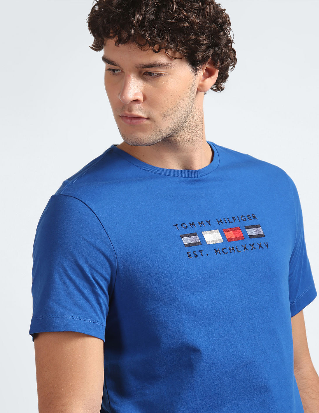 Buy Tommy Hilfiger Crew Neck Four Flag Cotton T-Shirt - NNNOW.com