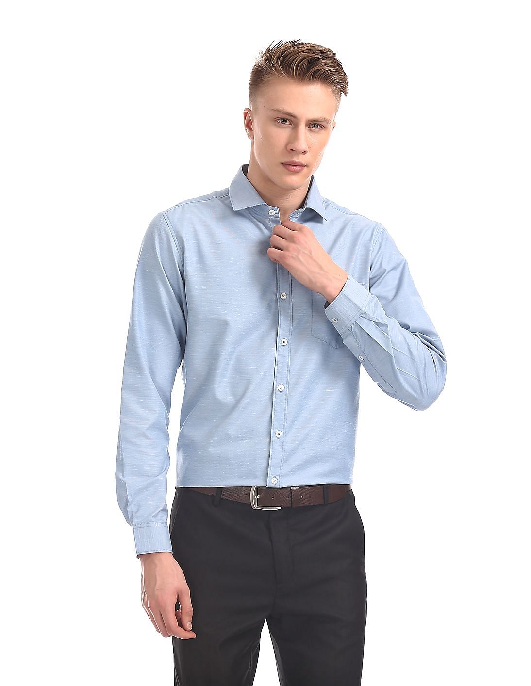 Buy Excalibur Mitered Cuff Patterned Shirt - NNNOW.com