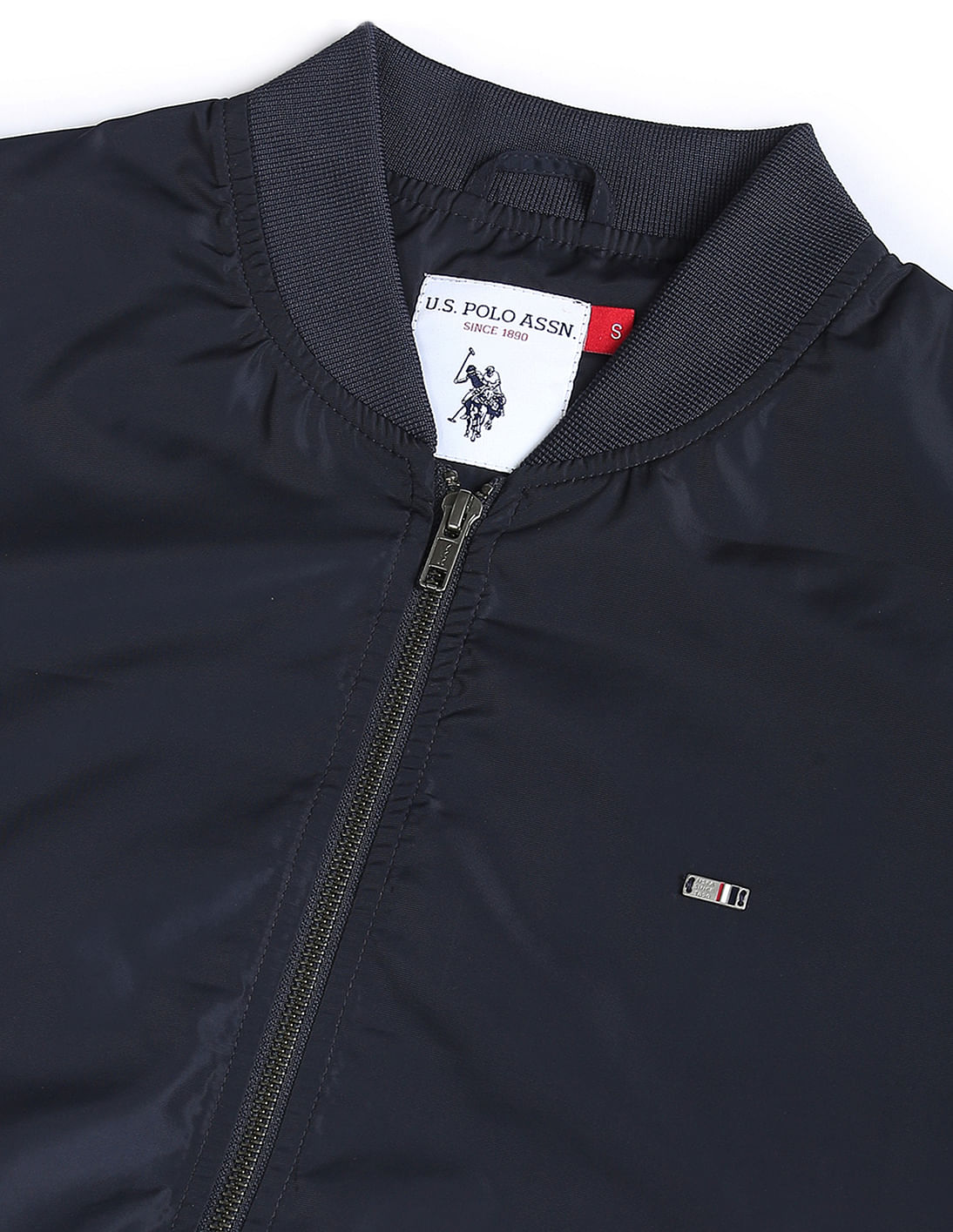 Buy U.S. Polo Assn. Women Stand Collar Solid Bomber Jacket