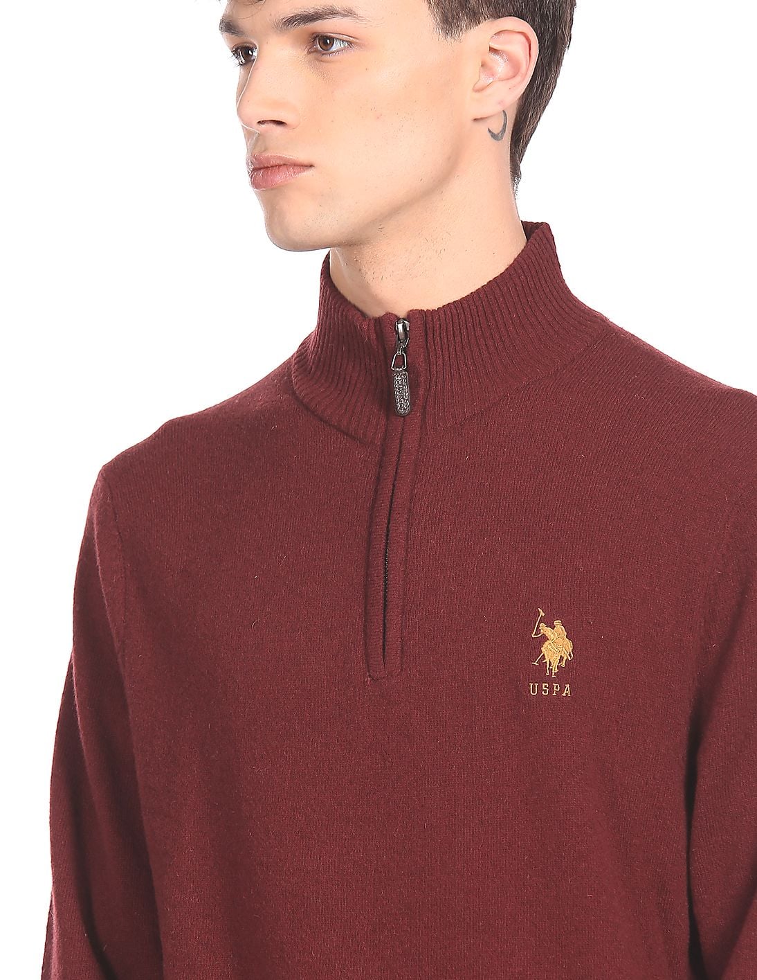 Buy U.S. Polo Assn. High Neck Solid Sweater - NNNOW.com