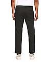 Arrow Sports Flat Front Solid Casual Trousers