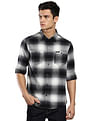 Calvin Klein Men Black Iconic Tartan Check Flannel Casual Shirt