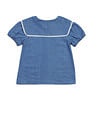 U.S. Polo Assn. Kids Girls Cape Collar Chambray Top