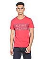 Flying Machine Ribbed Neck Brand Print T-Shirt