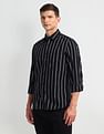 Arrow Sport Manhattan Slim Fit Vertical Striped Shirt