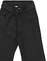 U.S. Polo Assn. Kids Girls Black Mid Rise Solid Bootcut Jeans