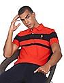 U.S. Polo Assn. Ribbed Collar Striped Polo Shirt