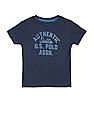 U.S. Polo Assn. Kids Boys Blue Crew Neck Graphic Print T Shirt