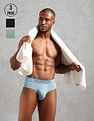 U.S. Polo Assn. Solid Low Rise OEB15 Briefs - Pack Of 3