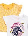 U.S. Polo Assn. Kids Girls Assorted Round Neck Printed T-Shirt - Pack Of 2