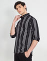 Flying Machine Vertical Stripe Slim Fit Shirt