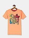 U.S. Polo Assn. Kids Boys Orange Crew Neck Printed T-Shirt