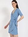 Tommy Hilfiger Cotton Wrap Neck Wrap Dress