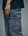 Flying Machine Mid Rise Solid Cargo Joggers