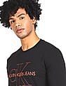 Calvin Klein Men Black Round Neck Long Sleeve T-Shirt