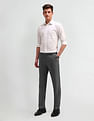Arrow Solid Twill Slim Fit Trousers