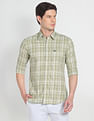 Arrow Sports Point Collar Plaid Check Casual Shirt