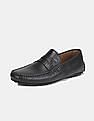 U.S. Polo Assn. Men Black Penny Strap Textured Zade Loafers