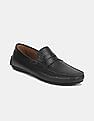 U.S. Polo Assn. Men Black Penny Strap Textured Zade Loafers