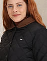 U.S. Polo Assn. Women Contrast Corduroy Collar Solid Quilted Jacket
