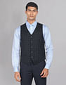 AD by Arvind Tailored Regular Fit Solid Twill Three Piece Suit