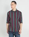 Flying Machine Spread Collar Vertical Stripe Shirt