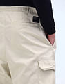Flying Machine Solid Loose Fit Pleated Cargos