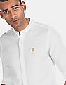 U.S. Polo Assn. Mandarin Collar Solid Casual Shirt